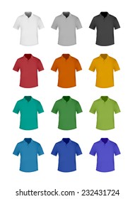 Shirts with collar set, vector eps10 illustration