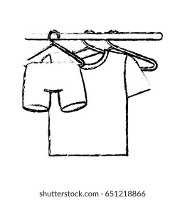 shirts hanging in the laundry