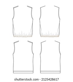 shirts technical fashion illustration with fitted oversized body