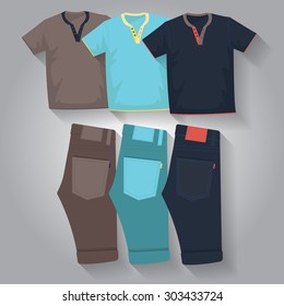 shirts and trousers vector illustration