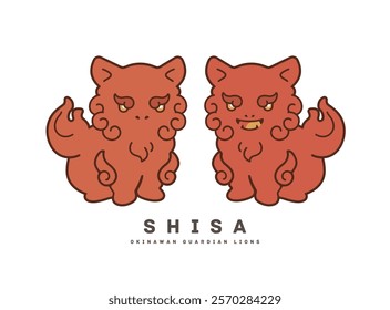 Shisa flat design icon vector illustration Okinawa