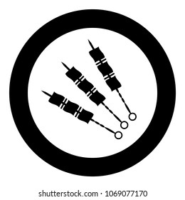 Shish kebab icon black color