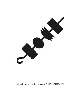 elemento icono shish kebab del icono de comida rápida para concepto móvil y aplicaciones web. Icono de shish kebab de línea delgada se puede usar para web y móvil. Icono premium sobre fondo blanco