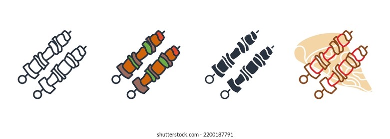 ilustración vectorial del icono shish kebab. plantilla de símbolo shish kebab para colección de diseño gráfico y web