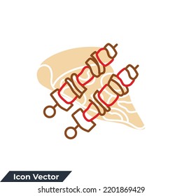 shish kebab icon logo vector illustration. shish kebab symbol template for graphic and web design collection