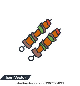 ilustración vectorial del icono shish kebab. plantilla de símbolo shish kebab para colección de diseño gráfico y web