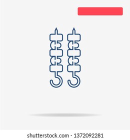Shish kebab icon. Vector concept illustration for design.