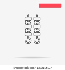 Shish kebab icon. Vector concept illustration for design.