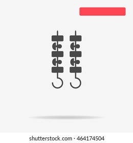 Shish kebab icon. Vector concept illustration for design.