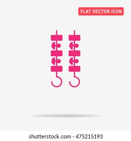 Shish kebab icon. Vector concept illustration for design.
