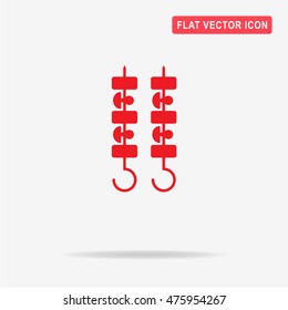 Shish kebab icon. Vector concept illustration for design.