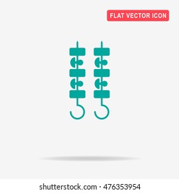 Shish kebab icon. Vector concept illustration for design.