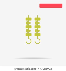 Shish kebab icon. Vector concept illustration for design.