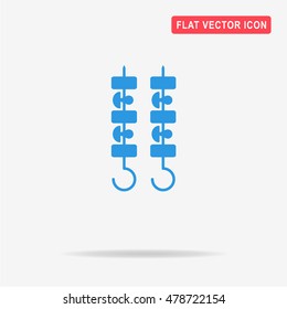 Shish kebab icon. Vector concept illustration for design.