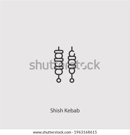 shish kebab icon vector icon.Editable stroke.linear style sign for use web design and mobile apps,logo.Symbol illustration.Pixel vector graphics - Vector