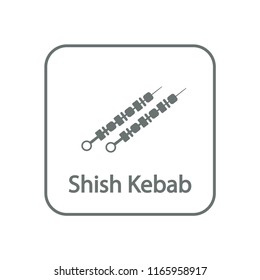 Shish Kebab Icon Vector Illustration on white background