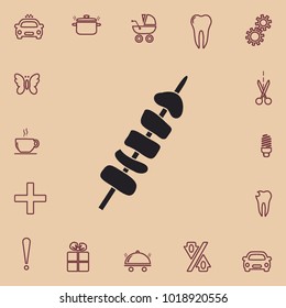 Shish kebab icon, web design element