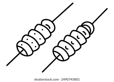 Shish Kebab Line Art Simple Design