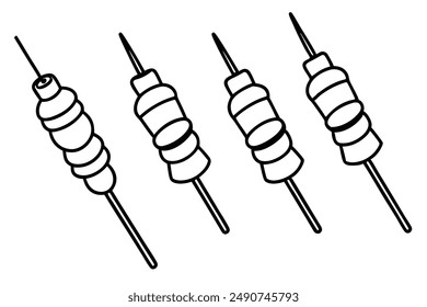 Shish Kebab Line Art Sketch Drawing