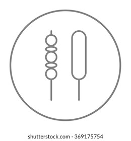 Icono de la línea Shish kebab.
