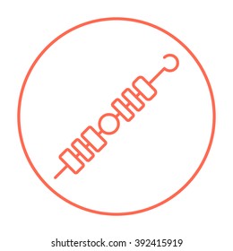 Shish kebab line icon.