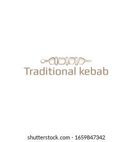 Shish kebab logo in vintage style with sample text