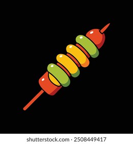 shish kebab on skewers black backgound