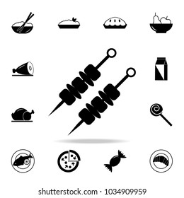 Shish kebab on skewers Icon. Detailed set of food and drink icons. Premium quality graphic design. One of the collection icons for websites, web design, mobile app on white background