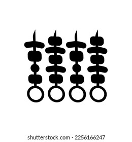 shish kebab on skewers icon vector isolated on background