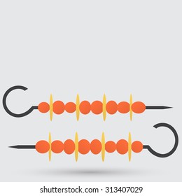 Shish kebab on skewers Icon