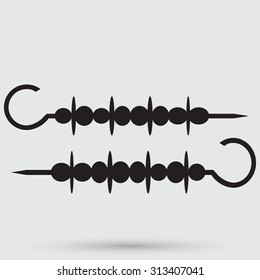 Shish kebab on skewers Icon