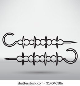 Shish kebab on skewers Icon