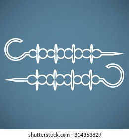 Shish kebab on skewers Icon