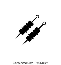 Shish kebab on skewers Icon simple black eating icon Can be used as web element, eating design icon on white background