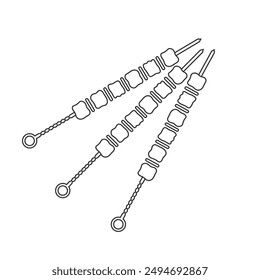 Shish kebab on skewers vector icon. Kebab icon. Meat on skewers vector