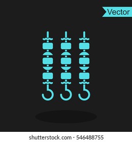 Shish kebab on skewers vector icon.
