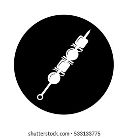 Shish kebab skewers Icon illustration design
