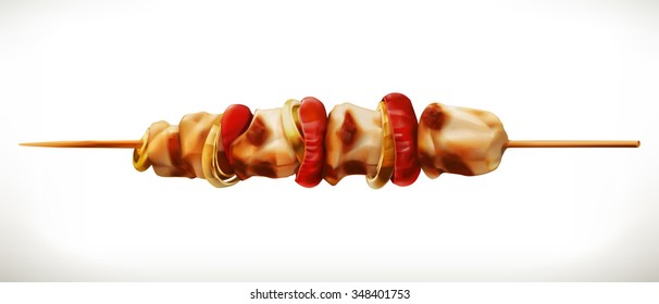 Shish kebab, vector icon