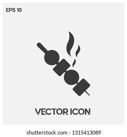 "Shish kebab" vector icon illustration. Filled traditional "shish kebab" symbol icon. Premium quality.