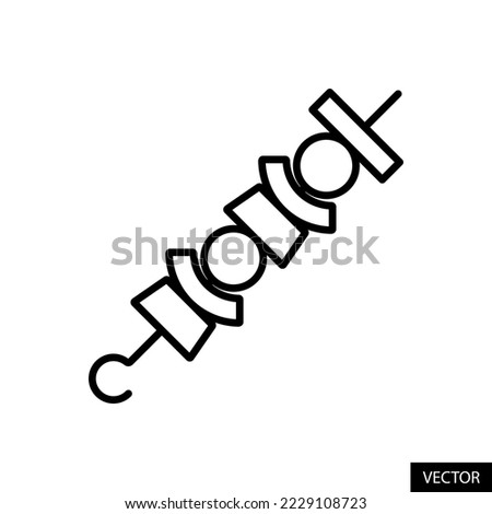 Shish kebab vector icon in line style design for website, app, UI, isolated on white background. Editable stroke. EPS 10 vector illustration.