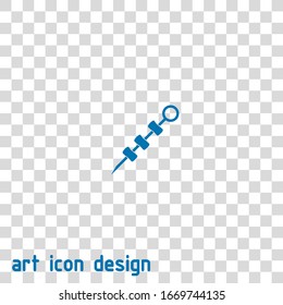 shish kebabs on skewer vector icon on white background