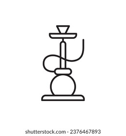 Icono de Shisha. Diseño de letreros planos de Hookah. Pictograma de símbolo vectorial Shisha. icono de la interfaz de usuario de UX