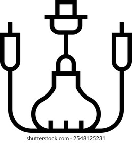 Shisha-Symbol. Dünnes lineares Design einzeln auf weißem Hintergrund