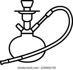 Shisha illustration vector icon in linear style.
