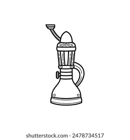 shisha línea arte Vector icono aislado sobre fondo blanco