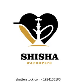 Shisha Logo a Hookah and Love Symbol