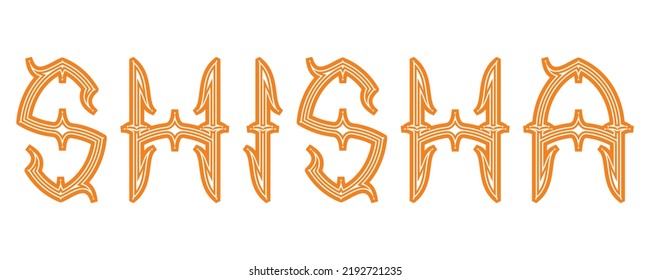 Shisha logo template.Vector custom lettering.