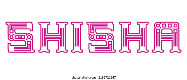 Shisha logo template.Vector custom lettering.