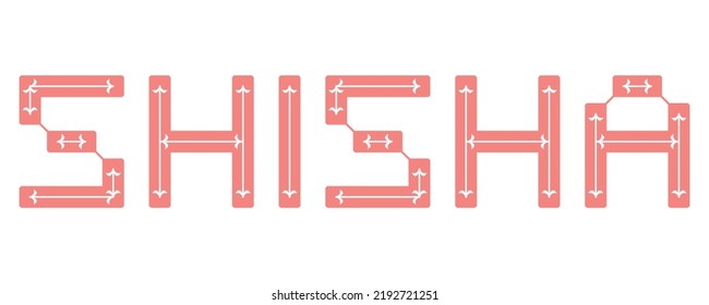 Shisha logo template.Vector custom lettering.