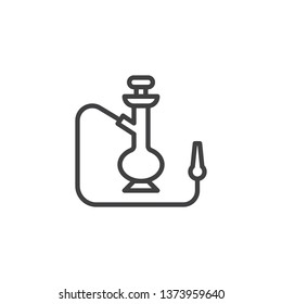 Shisha Pipe line icon. linear style sign for mobile concept and web design. Hookah for tobacco smoking outline vector icon. Smoking and Vaping symbol, logo illustration. Pixel perfect vector graphics